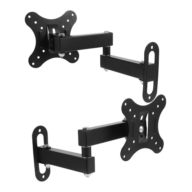 Adjustable Wall Mount Monitor Bracket for 2 Screens Rotating Height Adjustable Space Saving Stand - Image 2
