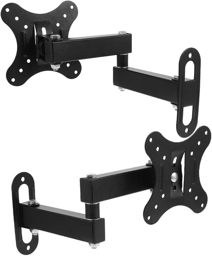 Adjustable Wall Mount Monitor Bracket for 2 Screens Rotating Height Adjustable Space Saving Stand - Image 1