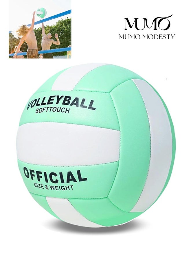MUMO Volleyball,Official Size 5 Volleyballs for Indoor Outdoor,Soft Touch Volleyballs for Beach Play Pool Training Game with Ball Pump - Image 1