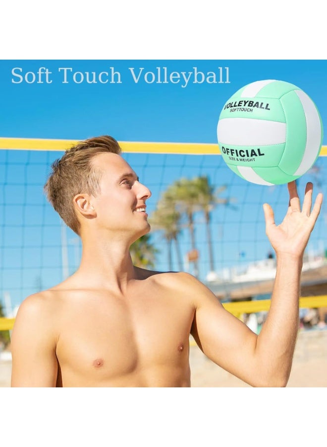 MUMO Volleyball,Official Size 5 Volleyballs for Indoor Outdoor,Soft Touch Volleyballs for Beach Play Pool Training Game with Ball Pump - Image 4