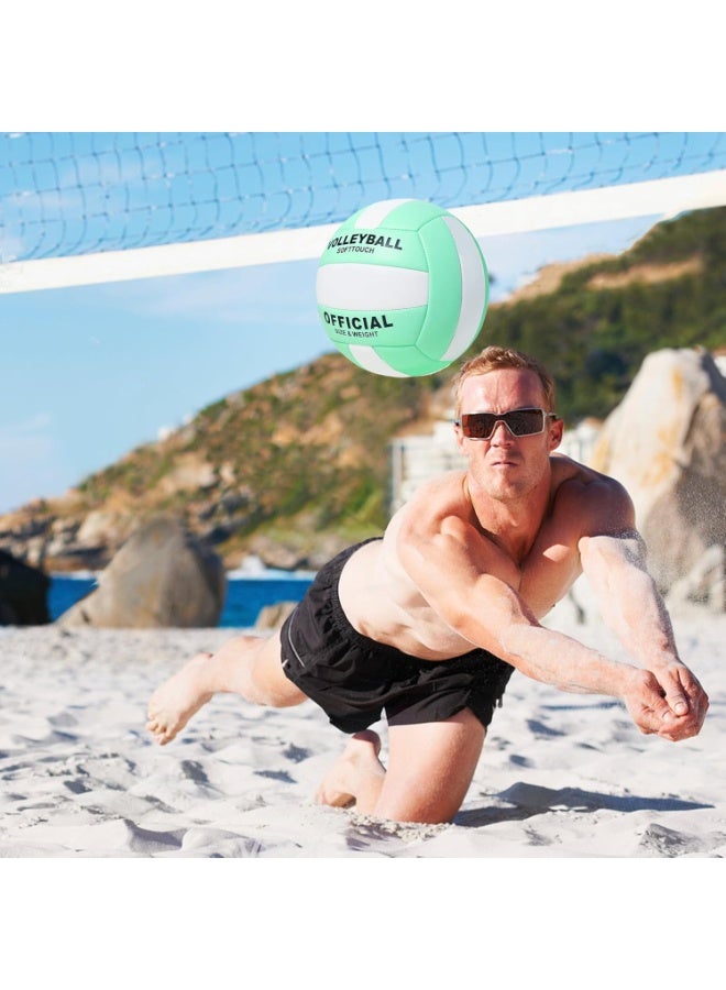 MUMO Volleyball,Official Size 5 Volleyballs for Indoor Outdoor,Soft Touch Volleyballs for Beach Play Pool Training Game with Ball Pump - Image 2