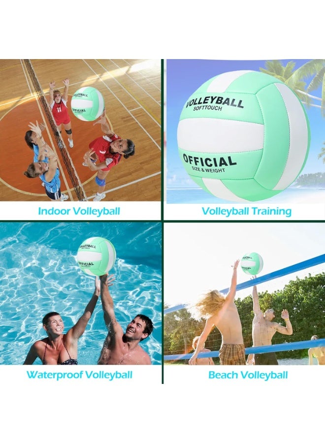 MUMO Volleyball,Official Size 5 Volleyballs for Indoor Outdoor,Soft Touch Volleyballs for Beach Play Pool Training Game with Ball Pump - Image 5