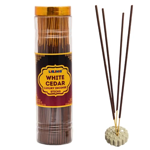 LIBJHIB White Cedar Luxury Incense Sticks 200 Grams Luxury Scented Incense Sticks for Religious Use Meditation Aromatherapy and Relaxation Calming Fragrance - Image 1