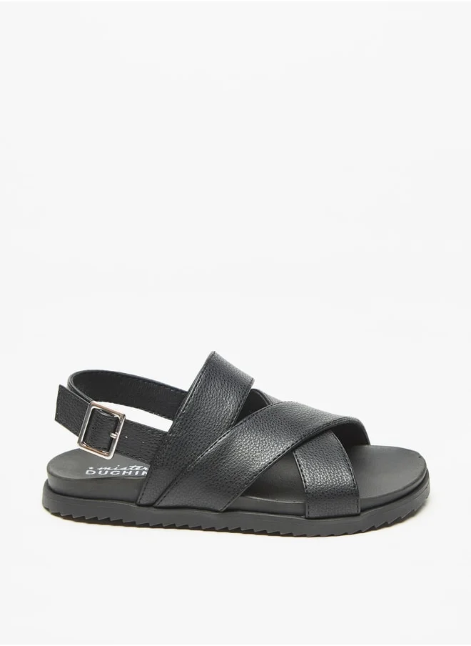 دوتشيني Boys Mister Cross Strap Sandals with Buckle Closure