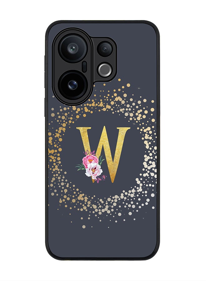 Stylizedd For vivo X200 FE / S30 Pro mini Case,Slim fit Camera Protection, Shockproof Thin Phone cover  - Custom Monogram Floral - W  (Grey )
