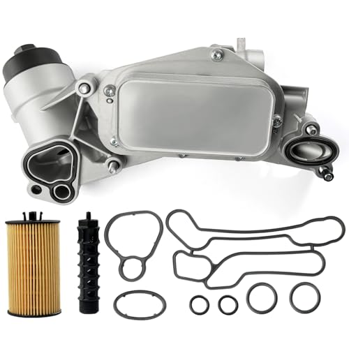 LEMASSON Engine Oil Cooler Filter Housing Assembly Adapter with Gaskets Compatible with 2008-2019 Chevy Cruze Sonic Aveo Malibu, Buick Cascada, Pontiac G3, Saturn Astra 1.6L 1.8L Replaces 918-432 25199751 - Image 1