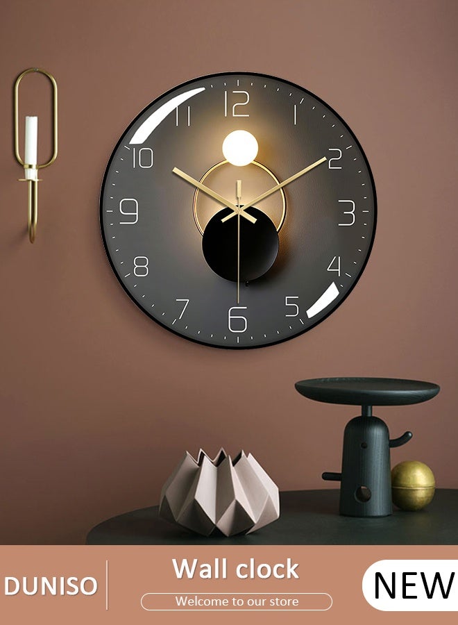 DUNISO ساعة حائط ساعات حائط صغيرة حديثة تعمل بالبطارية صامتة غير موقوتة تناظرية كلاسيكية للمكتب والمنزل والحمام والمطبخ وغرفة النوم والمدرسة - Image 1