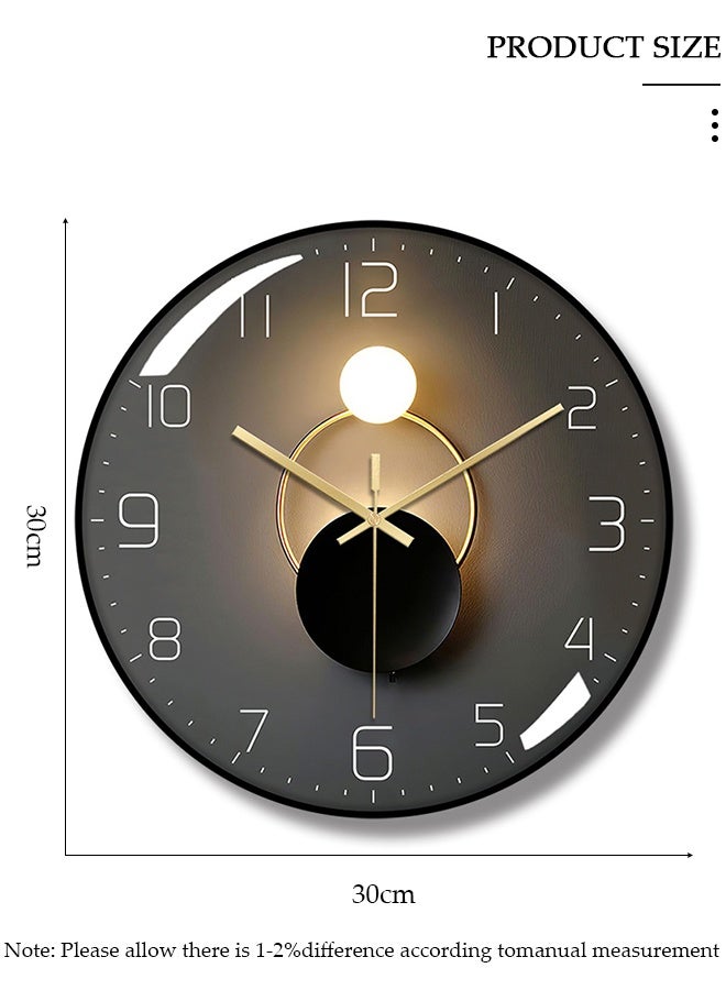 DUNISO ساعة حائط ساعات حائط صغيرة حديثة تعمل بالبطارية صامتة غير موقوتة تناظرية كلاسيكية للمكتب والمنزل والحمام والمطبخ وغرفة النوم والمدرسة - Image 2
