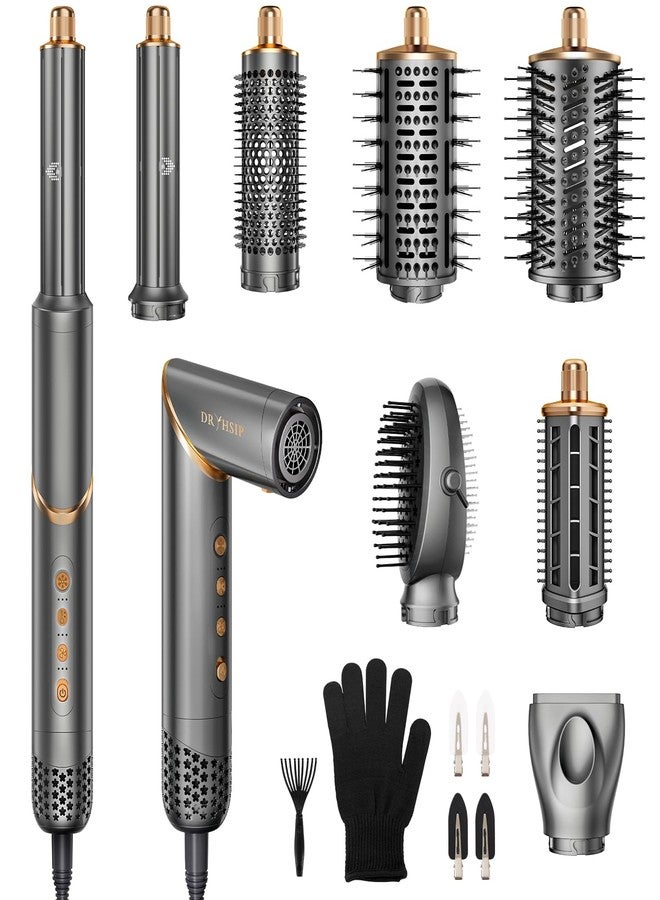 Dryhsip 8 in 1 Hair Styler & Air Dryer Wrap Curler, High-Speed Negative Ionic Foldable Hair Tools Fast Drying, Multi Professional Hot Air Styler for Curling Volumizing Straightening Styling (Gray) - Image 1