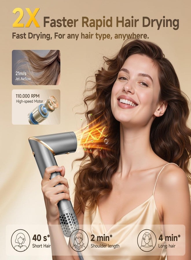 Dryhsip 8 in 1 Hair Styler & Air Dryer Wrap Curler, High-Speed Negative Ionic Foldable Hair Tools Fast Drying, Multi Professional Hot Air Styler for Curling Volumizing Straightening Styling (Gray) - Image 2
