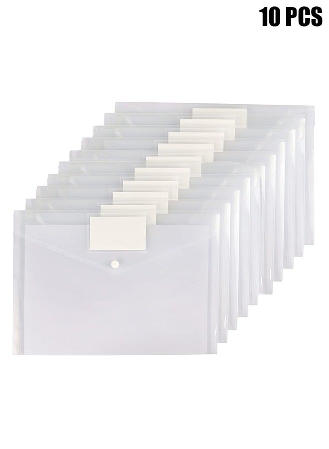 Generic 10 Pack Plastic Poly Filing Envelopes, Clear Document Folders ...