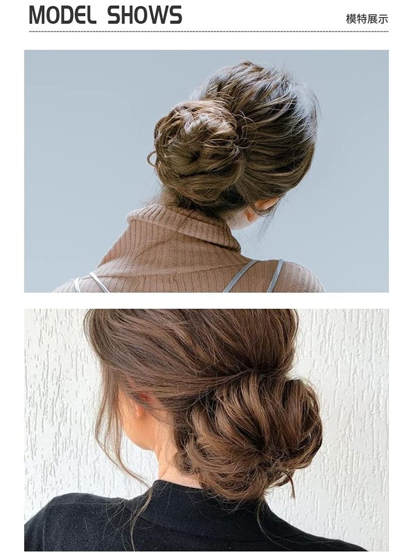إستيل شعر مستعار على شكل كعكة شعر فوضوي مع شريط مطاطي مرن على شكل ذيل حصان أوبدو شينيون دونات شعر مستعار صناعي مجعد للنساء (اللون # 5126) - Image 3