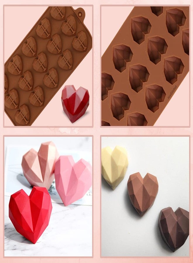 JoyGlobal 15 Cavities Silicone Diamond Heart Mould - Image 5