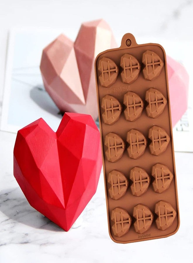 JoyGlobal 15 Cavities Silicone Diamond Heart Mould - Image 2