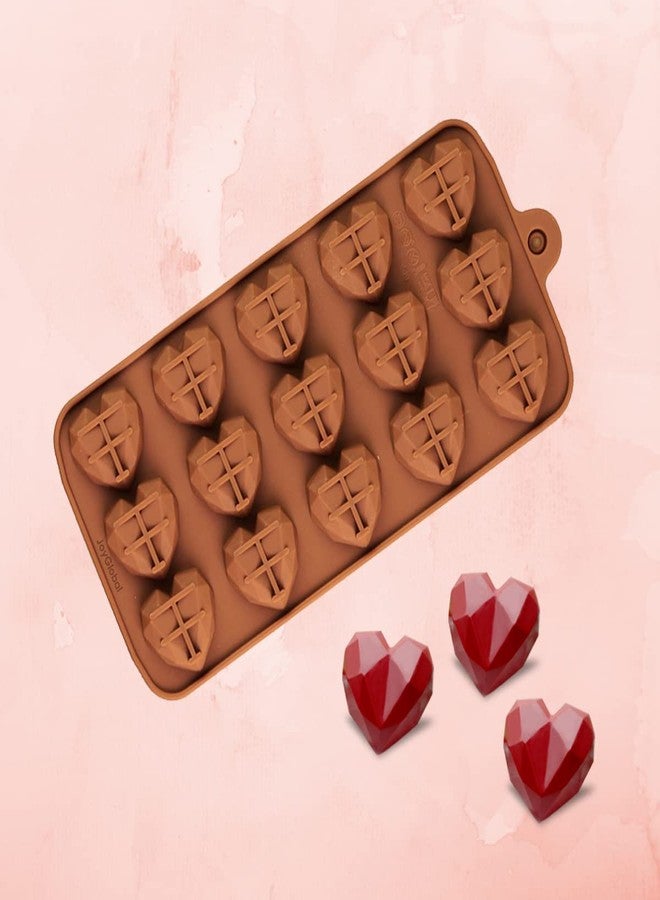 JoyGlobal 15 Cavities Silicone Diamond Heart Mould - Image 1