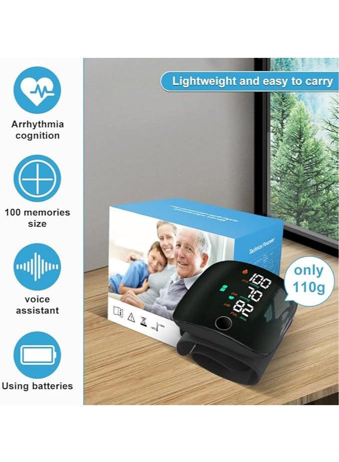 general Wrist Blood Pressure Monitor, Automatic Blood Pressure Monitor with LED Touch Screen, Adjustable Wrist Blood Pressure Cuff, Rechargeable Wrist Blood Pressure Monitor with 99x2 Reading Memory (Black) - Image 2