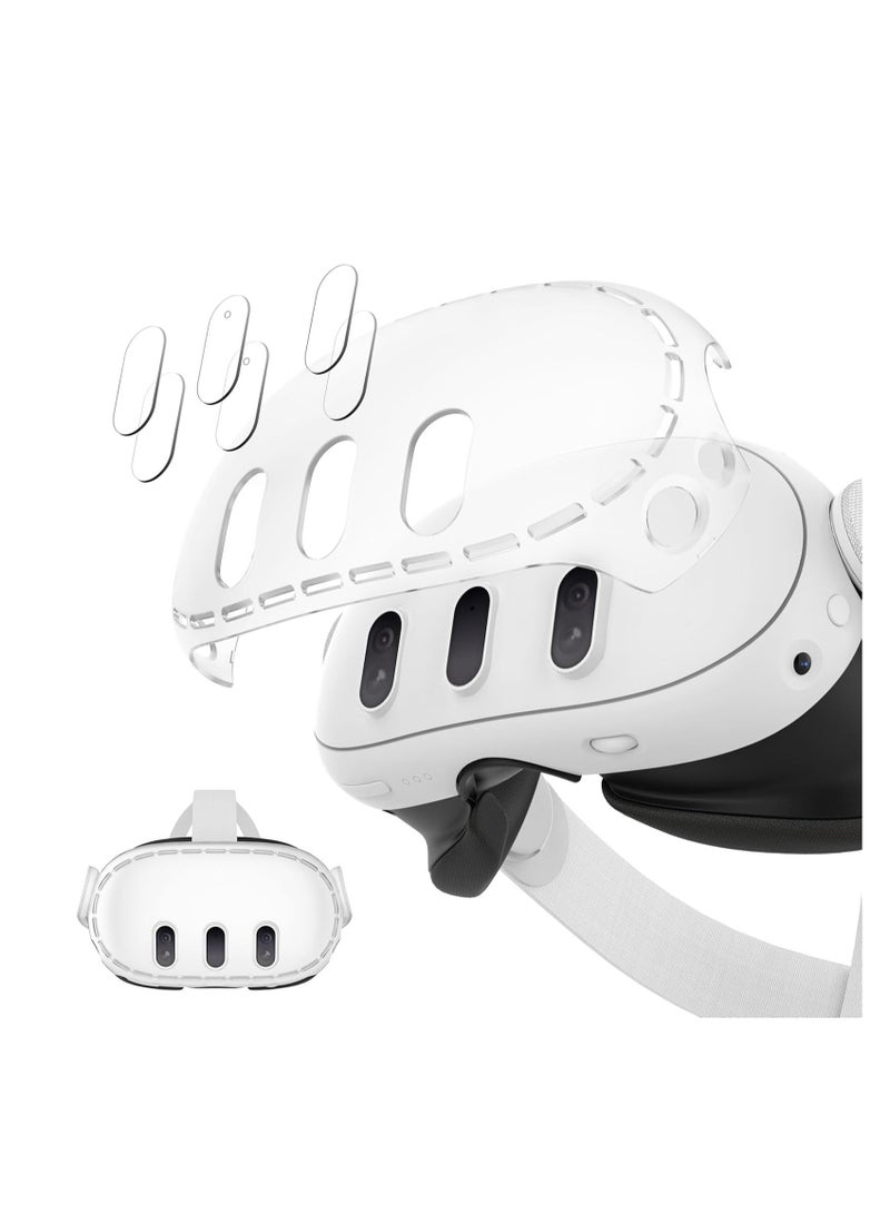 SYOSI VR Accessories for Meta Quest 3, VR Headset Protective Shell Cover for Oculus Quest 3, Included VR Shell Cover and 6-pack Lens Tempered Glass Protector, Protective Lens Cover Anti Scratch Anti Dust - Image 1