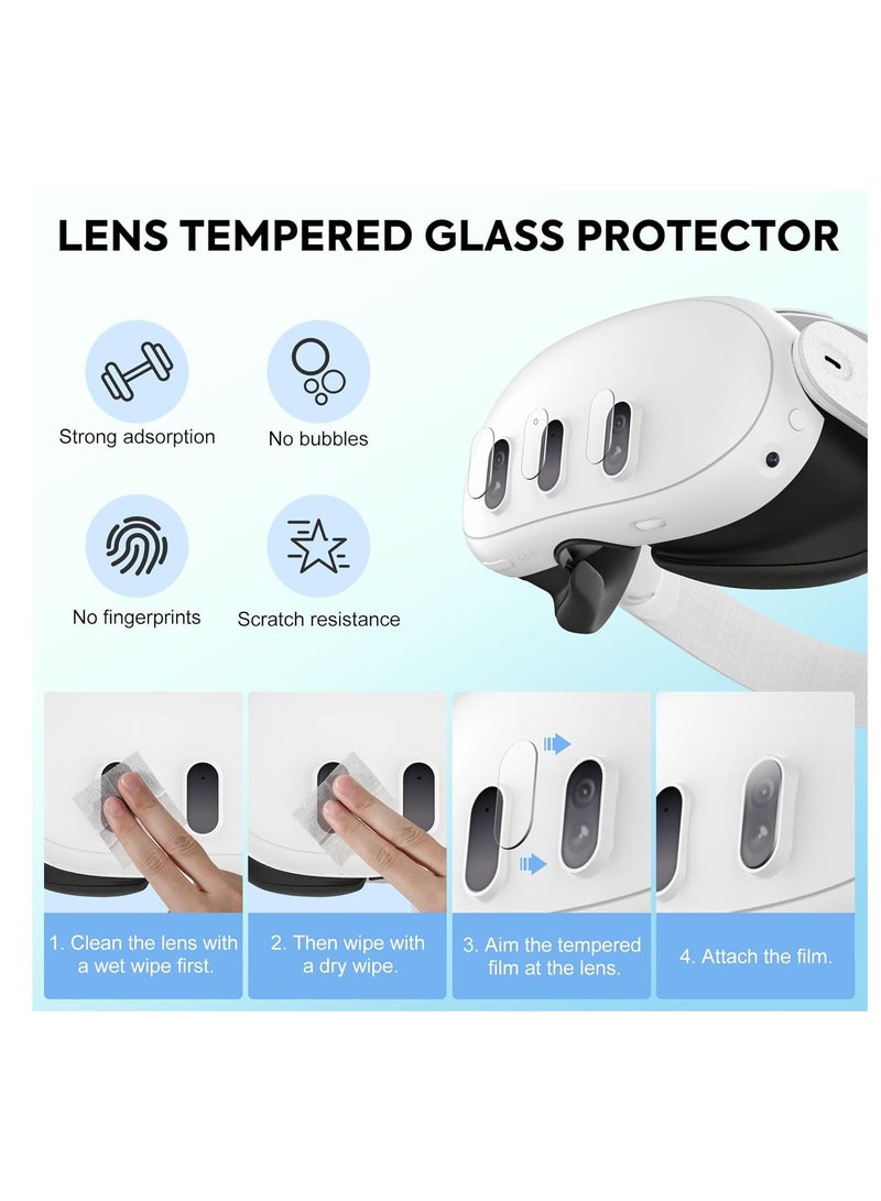 SYOSI VR Accessories for Meta Quest 3, VR Headset Protective Shell Cover for Oculus Quest 3, Included VR Shell Cover and 6-pack Lens Tempered Glass Protector, Protective Lens Cover Anti Scratch Anti Dust - Image 4
