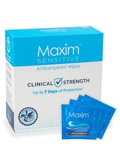 Maxim Maxim Sensitive Antiperspirant Towelette for Women and Men | Deodorant Wipes, On The Go Sweat Block Wipes For Excessive Sweating And Body Odor(1-Pack)  - Image 1
