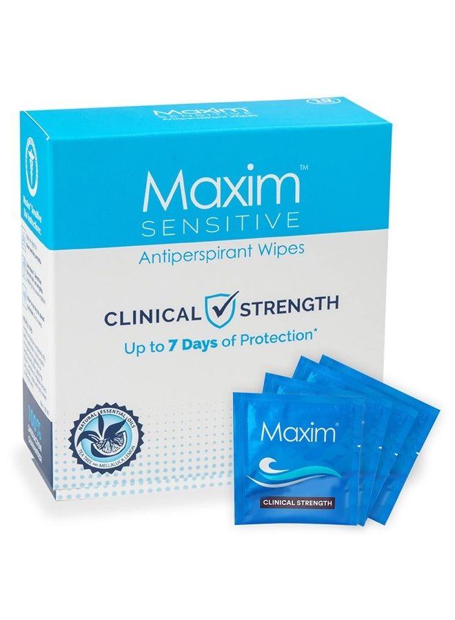 Maxim Maxim Sensitive Antiperspirant Towelette for Women and Men | Deodorant Wipes, On The Go Sweat Block Wipes For Excessive Sweating And Body Odor(1-Pack) - Image 1