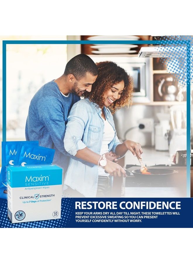 Maxim Maxim Sensitive Antiperspirant Towelette for Women and Men | Deodorant Wipes, On The Go Sweat Block Wipes For Excessive Sweating And Body Odor(1-Pack) - Image 5