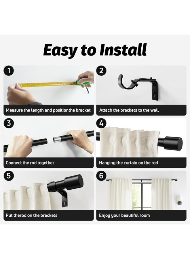 WALALLA Extendable Stainless Steel Metal Curtain Rod, Multifunctional Shower Curtain Rod, Adjustable Curtain Pole, Clothes Rail Adjustable from 80 to 365 cm - Image 2