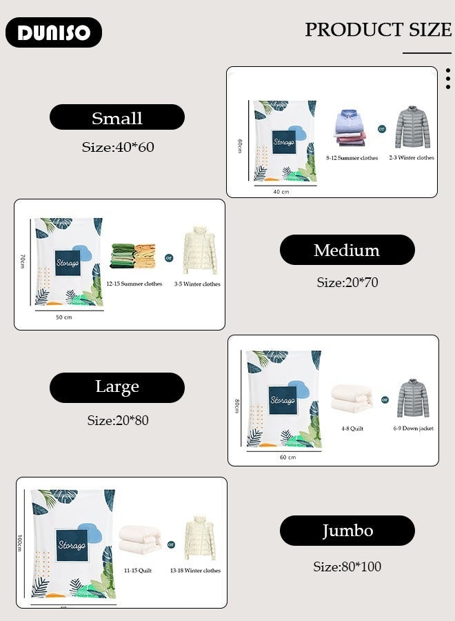 DUNISO ​10 Pack Vacuum Storage Bags with Electric Pump (2 Jumbo + 2 Large + 2 Medium + 4 Small) Compression Bags Space Saver Bags Vacuum Seal Bags for Packing, Clothes, Comforters, Blankets - Image 4