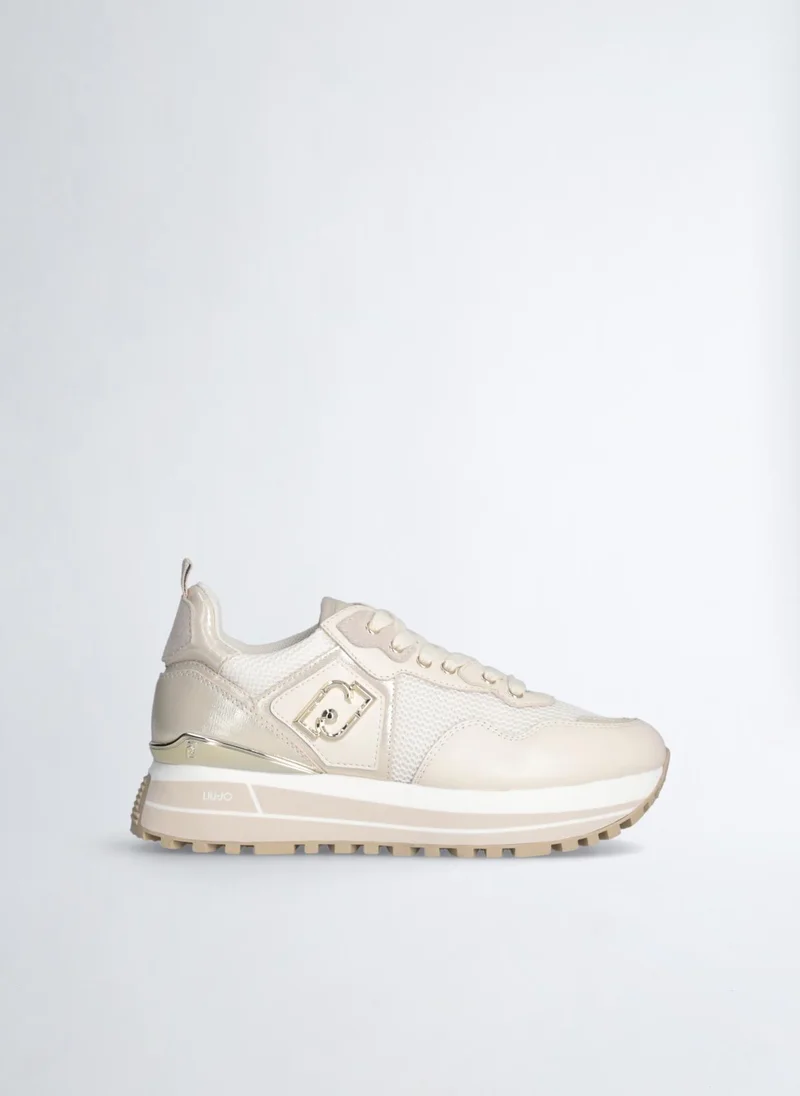 Liu Jo Leather and mesh platform sneakers
