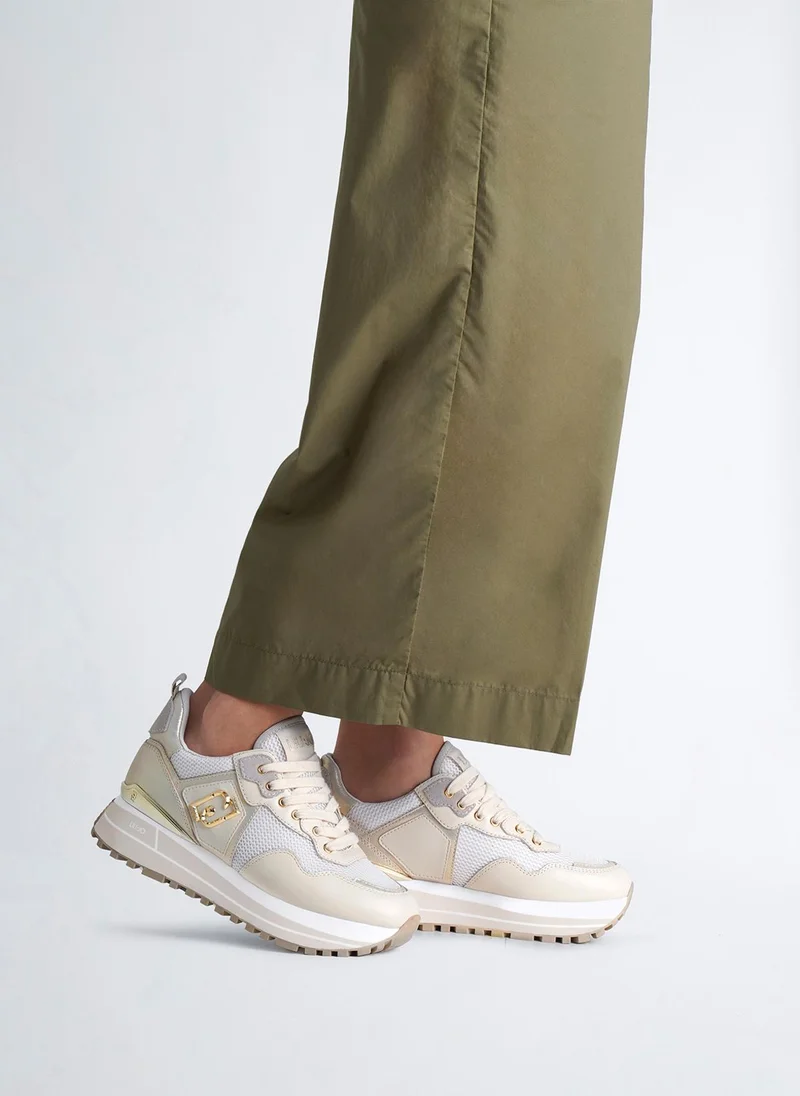 Liu Jo Leather and mesh platform sneakers