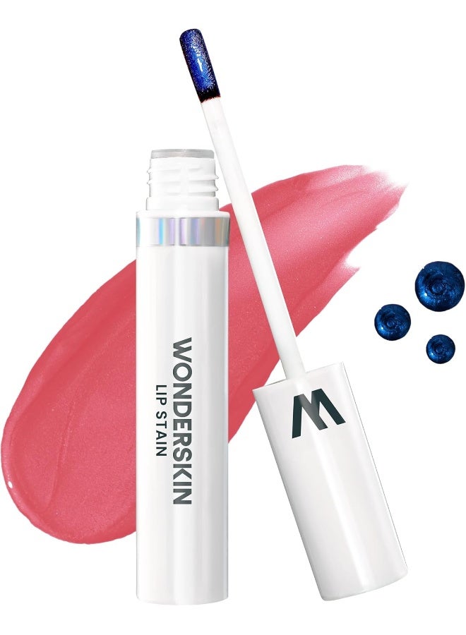 Wonderskin Wonder Blading Lip Stain Masque, Pink Lip Stain Long Lasting Transferproof, Waterproof Nude Lip Tint, Pink Lip Makeup Matte Finish (Romance Masque) - Image 1