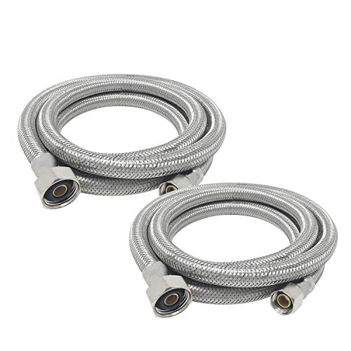 PROCURU [2-Pack] PROCURU 36" (3Ft) x 3/8" Comp x 1/2" FIP Faucet Hose Connector, Stainless Steel Braided Supply Line (9SF36-2P) - Image 1