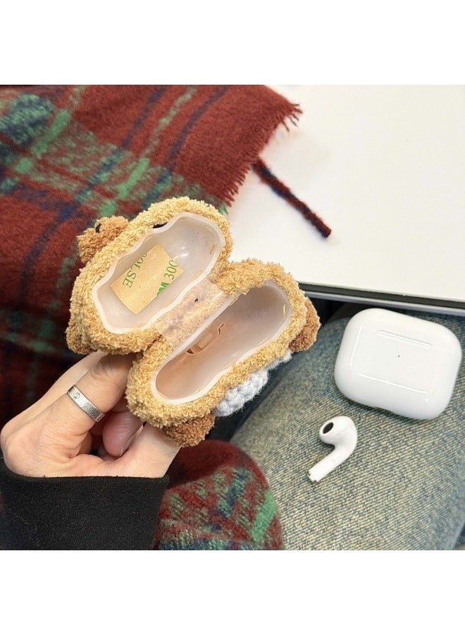 Hug Fish Capybara AirPods Pro For Apple Bluetooth Earphone Case 2/3/4 Generation Capibala Protective Case Cute-Color:Plush Fish Capybara Capibala-Applicable Models:Universal For Airpods Pro/pro2