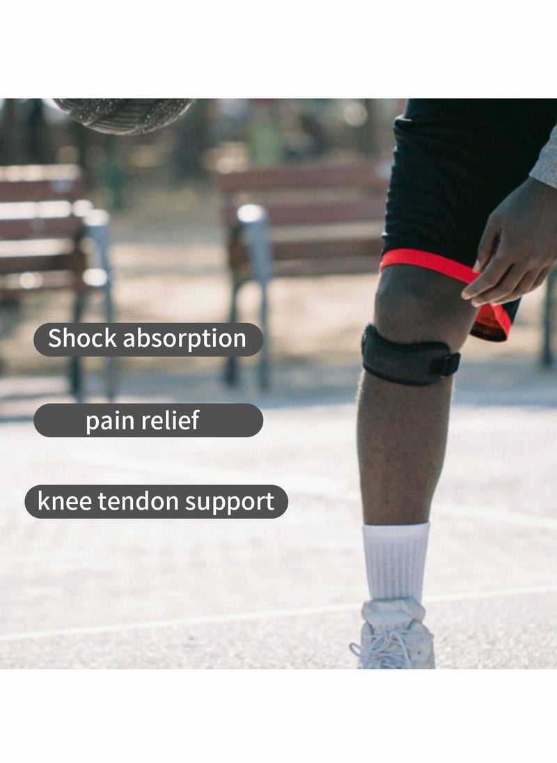 Excefore - Patella Knee Strap 2 Pack Knee Patella Support Brace for Running Pain Relief Adjustable Neoprene Knee Compression Patellar Tendon Support Strap for Weightlifting Working Out, -Black - Image 1