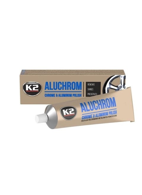 K2 K003 Aluchrome وملمع الألمنيوم 120 جرام يجدد لمعان المواد المحفوظة المصنوعة في الاتحاد الأوروبي