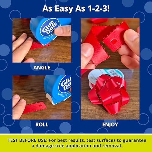 Glue Dots نقاط الغراء، موزع نقاط الغراء المربعة، مزدوج الجوانب، 3/16 بوصة، 450 نقطة، دائم، شريط غراء للحرف اليدوية، نقاط لاصقة، بديل الغراء الساخن السائل، شفاف - Image 3