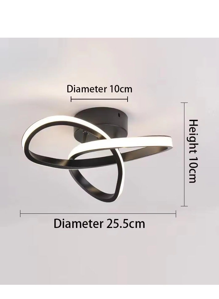 YZMA GLOBAL Hallway modern LED ceiling light, fixture black flush mount 3-color adjustable creative design, for washrooms stairwell balcony cloakroom kitchen loft aisle, 22W - Image 5