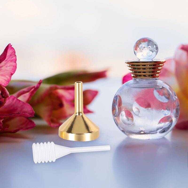 Mini Metal Funnel Set With Plastic Droppers Reusable Alumina Easy Clean For Perfume Spice Liquid Dispensing - Image 3