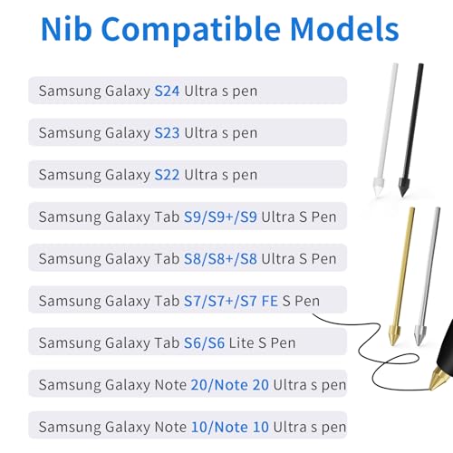 SSSÂ·GRGB 14 PCS Metal TipsNibs Replacement for Samsung Galaxy S10S9S8S7S6Note S22S23S24 Ultra S Pen Pencil Tips fits for Remarkable 2 EMR PenKindle Scribe Pen2 PCS Copper2 PCS Titanium 10 PCS Set - Image 3