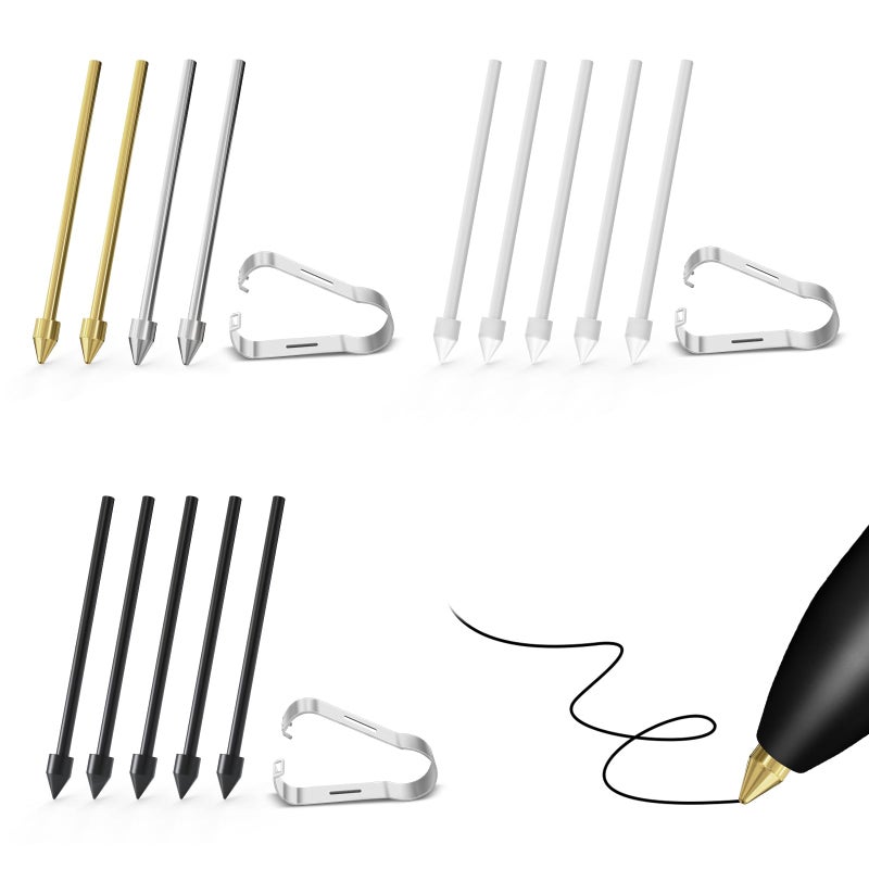 SSSÂ·GRGB 14 PCS Metal TipsNibs Replacement for Samsung Galaxy S10S9S8S7S6Note S22S23S24 Ultra S Pen Pencil Tips fits for Remarkable 2 EMR PenKindle Scribe Pen2 PCS Copper2 PCS Titanium 10 PCS Set - Image 2