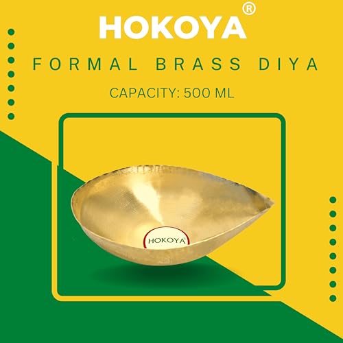 HOKOYA Pital Formal Diya Sets for Diwali / Dussehra / Evening Puja in Home / Mandir / Temple (X Large +, 4) - Image 2