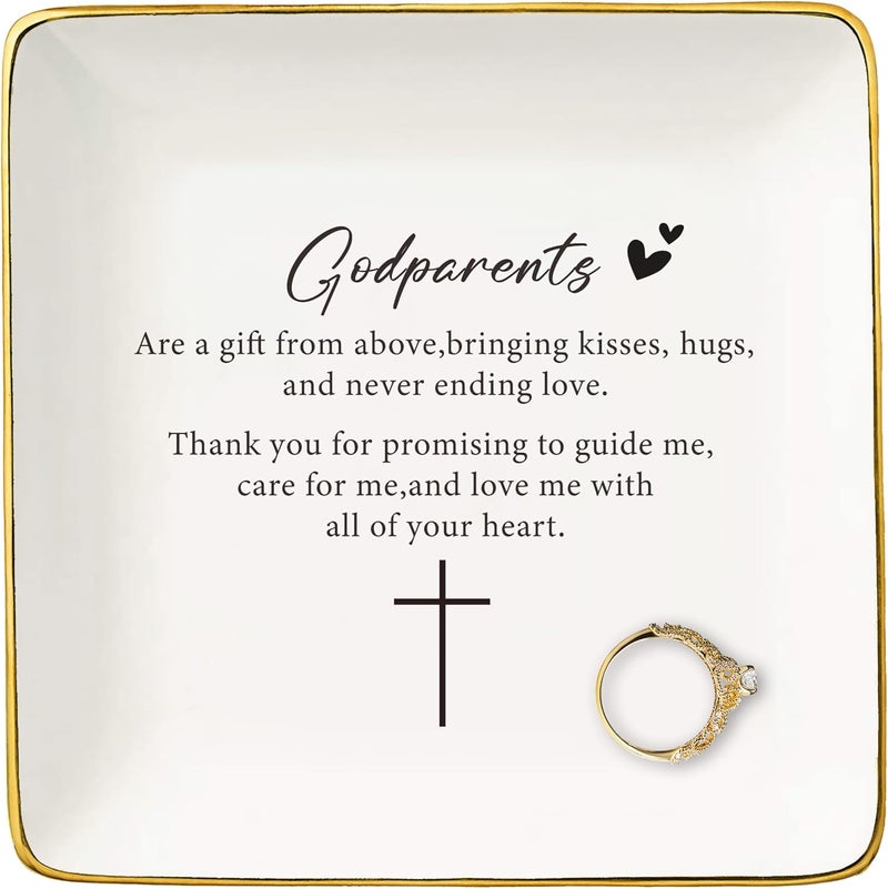 NZY Godmother Gift,First Time Godparents Gift,Godparents Proposal Gift,Pregnancy Announcement Gift,Godparents to Be,Christening Gift,Baptism Gift,Christmas Gift-Jewelry Tray Trinket Holder Ring Dish - Image 1