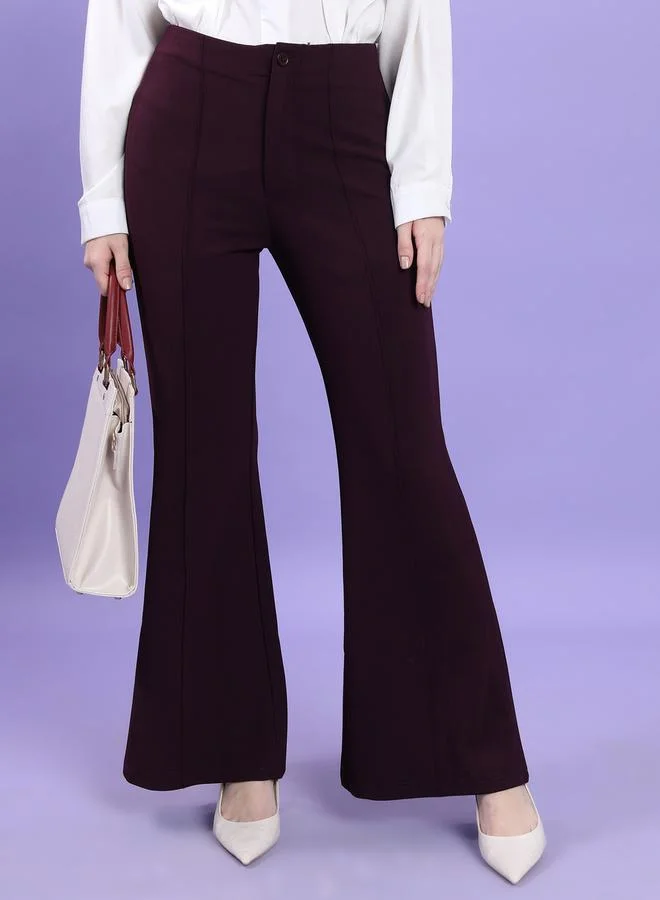 طوكيو توكيز Pintuck High Rise Flared Bootcut Trousers by Styli