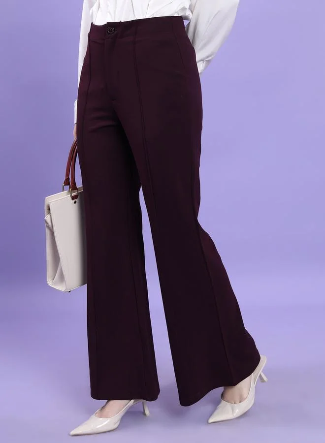 طوكيو توكيز Pintuck High Rise Flared Bootcut Trousers by Styli