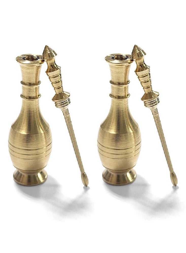 CLENZ 2 Pieces 100% Pure Copper Kohl With Pointed Head - Gold - Image 1