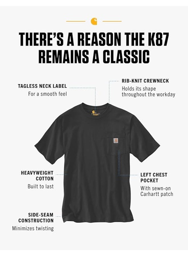 carhartt Carhartt Men's Loose Fit Heavyweight Short-Sleeve Pocket T-Shirt (Also Available in Big & Tall) Closeout  - Image 1