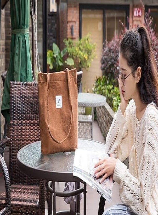 HELLYZ Korean Canvas Corduroy Tote Bag | Casual Shoulder Handbag for Work & Daily Use | Multi-Purpose Large Capacity Shopping Bag for Office, College, Travel & More - Image 2