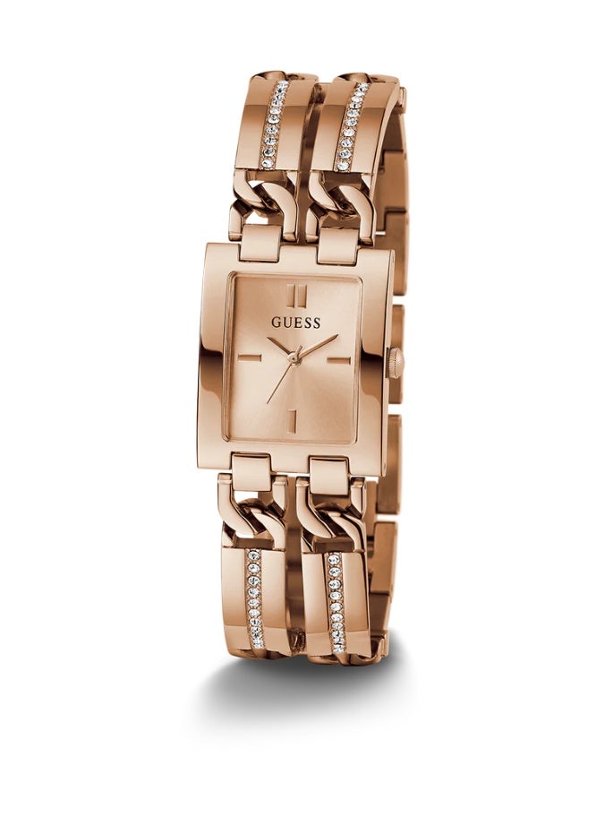 GUESS Women’s Watch – Rose Gold Tone Rectangle Design | Elegant & Sustainable Style - Image 1