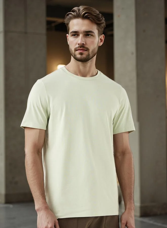 سبلاش فيڤ تيشيرت بياقة دائرية وأكمام قصيرة بقصة عادية