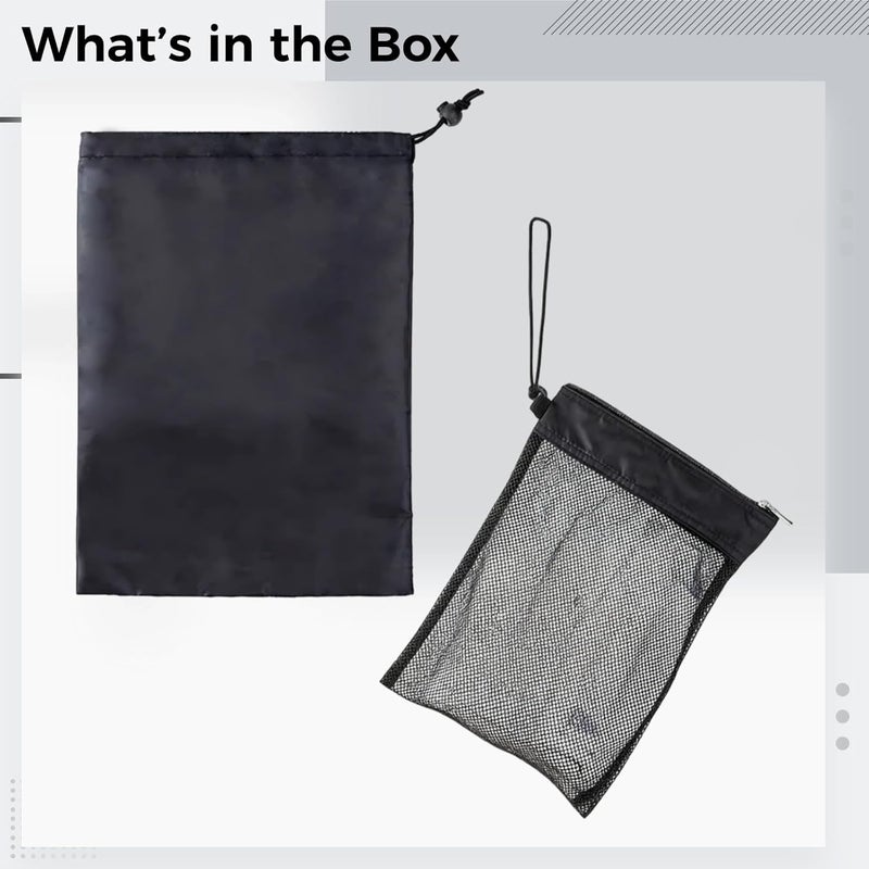10 Pcs Shower Bag Tote Set, Black Mesh Caddy Organizer, Hanging, Zipper And Drawstring Pouch, Equipped With Suction Cup, For Bathroom/Gym - Image 5