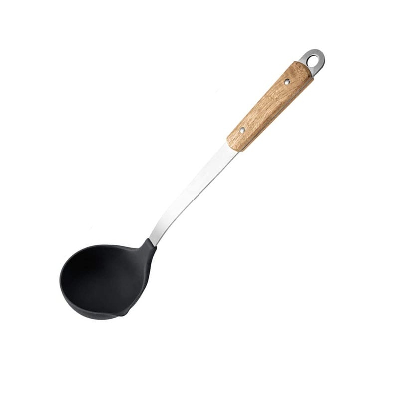 YANCI YANCI Silicone Large Ladle Spoons for Soup Non Stick Kitchen Utensils with High Heat Resistant BPA Free Perfect Kitchen Tools for Cooking Stirring Serving Soups with Wooden Handle LADLE  - Image 1